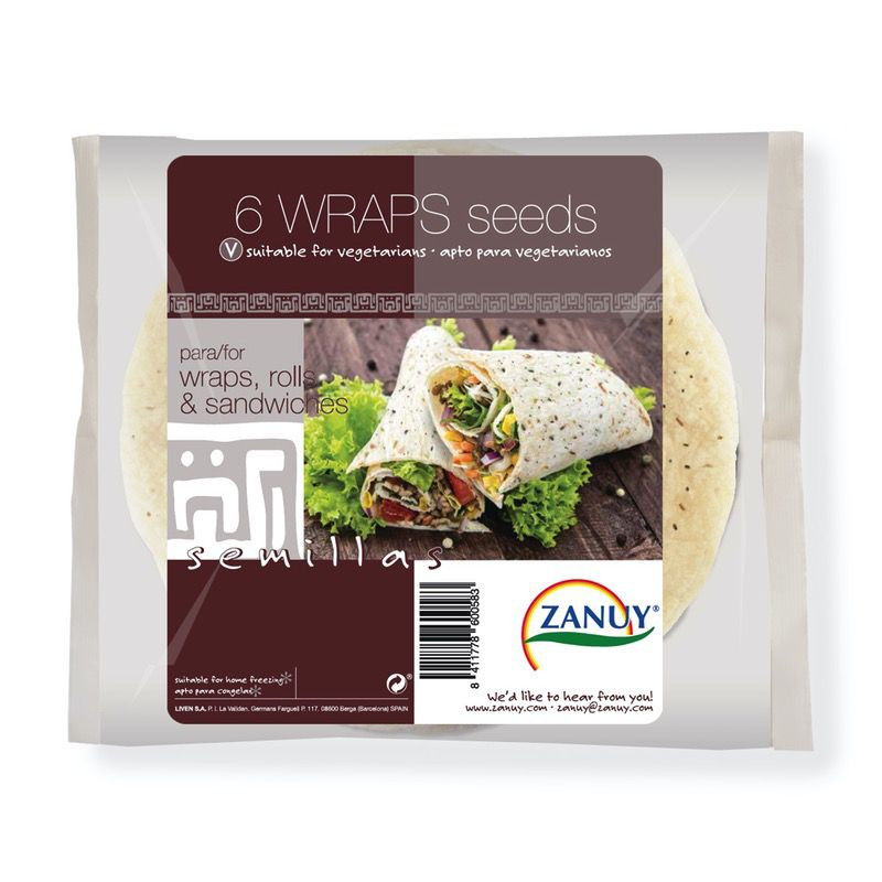 WRAPS CON SEMILLAS BANDEJA 12/6un